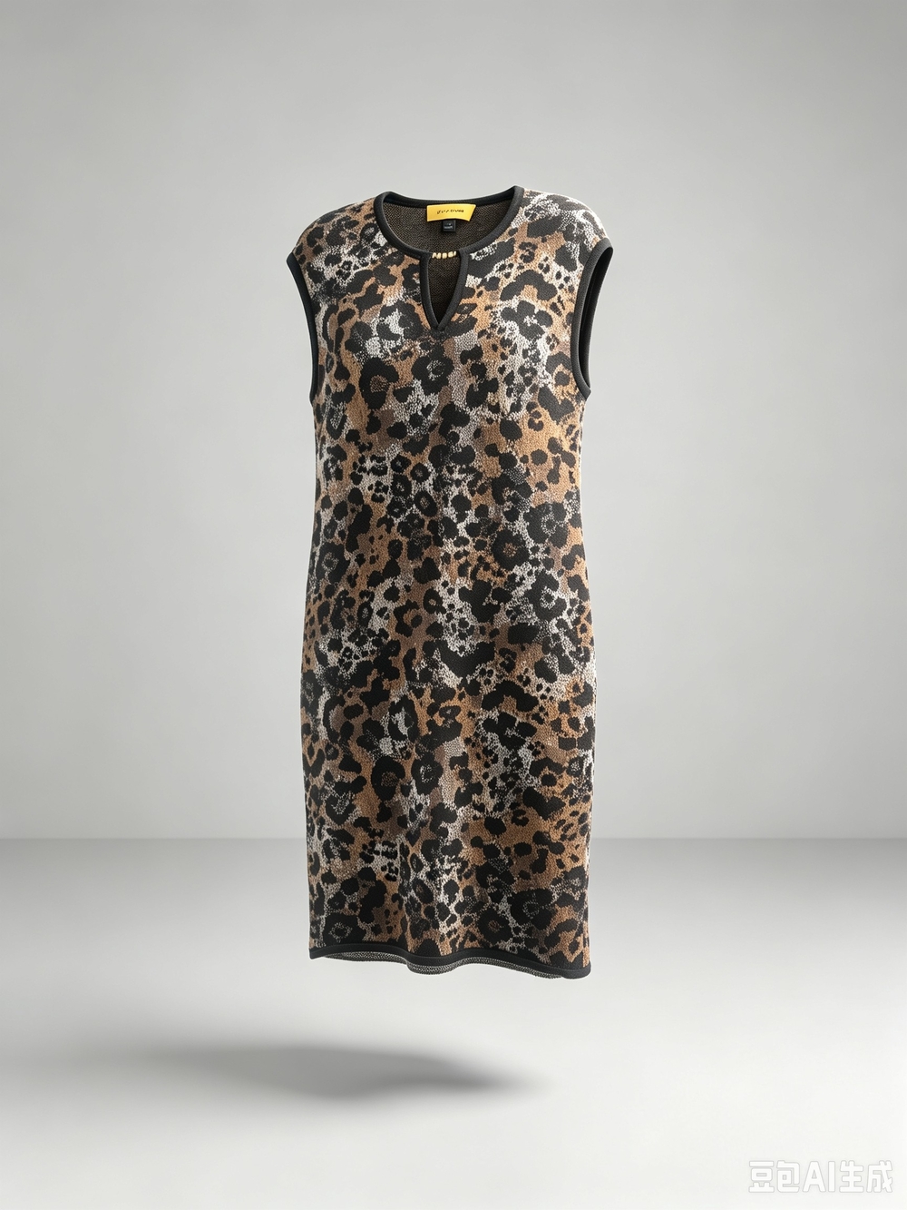 St John Leopard Print Sleeveless Dress